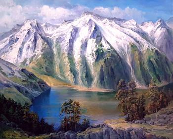 Dombai-Ulgen. Mountain lake (Mountain Slopes). Khon Andrey