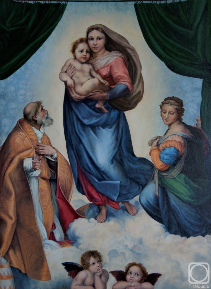 Arlachyov Leonid. A copy of the painting "Sistine Madonna" by the Renaissance artist Raphael Santi in 1514