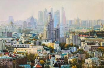 Moscow at a glance. View of the city from a bird's eye view