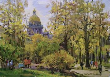 St. Isaac's Cathedral. Autumn garden