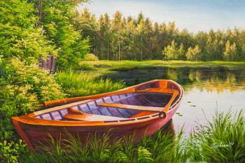 Boat by the lake. Romm Alexandr