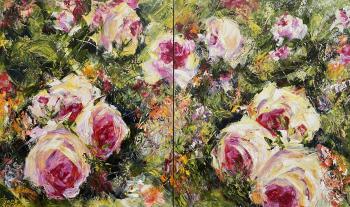Roses. Diptych (Large Size Artwork). Malivani Diana