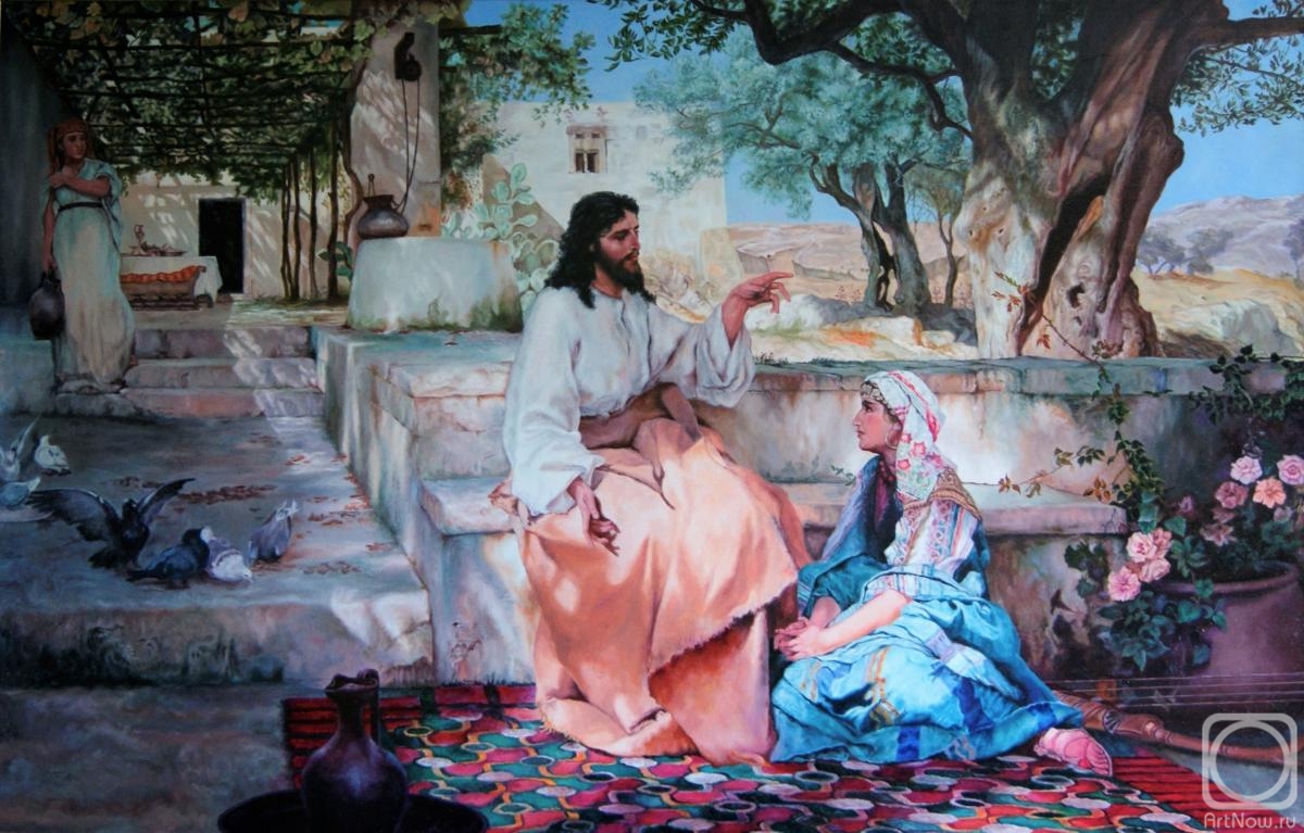 Arlachyov Leonid. A copy of the painting "Jesus visiting Martha and Mary" by G.I. Semiradsky