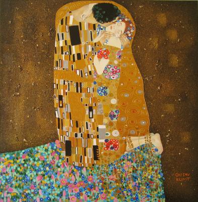 Gustav Klimt. Kiss (copy) (Hand Painted On Canvas). Shaykina Natalia