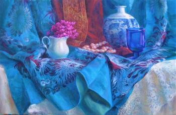 Still life with Chinese tablecloth (Necklace With Pearls). Luchkina Olga