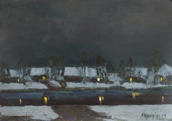 Village in the night (Light In The Windows). Mekhed Vladimir