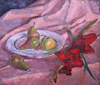 Still Life with Flowers and Pears. Yudaev-Racei Yuri