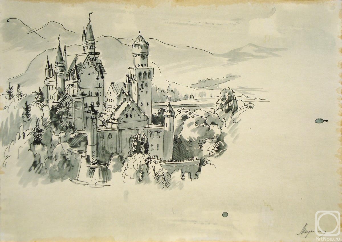 Miroshnikov Dmitriy. Graphic sheet 39. Neuschwanstein Castle
