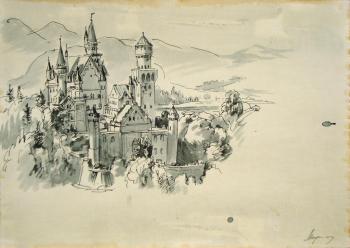 Graphic sheet 39. Neuschwanstein Castle. Miroshnikov Dmitriy