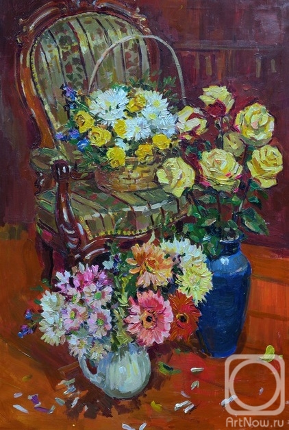 Sorokina Olga. Flowers on a chair