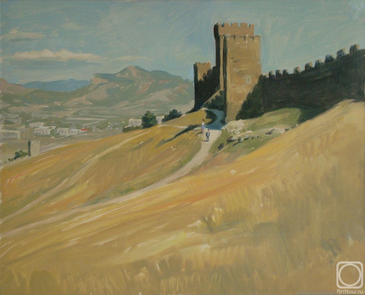 Генуэзская крепость в Судаке акварель