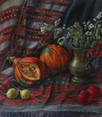 Pumpkins on Indian shawls. Khasanova Sofia