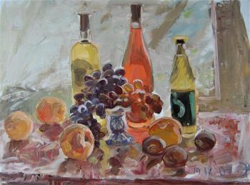 Painting Peaches, vine & grapes. Dobrovolskaya Gayane
