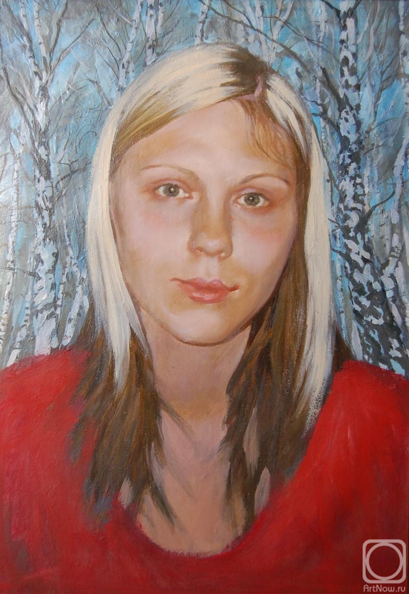 Dobrovolskaya Gayane. The Girl & birches from a photo