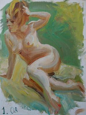 Painting Naked girl in the forest. Dobrovolskaya Gayane
