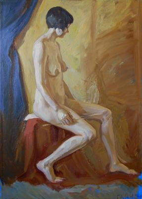 Painting Seated model in profile. Dobrovolskaya Gayane