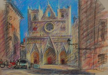 Painting Lyon, cathedrale Saint-Jean. Dobrovolskaya Gayane