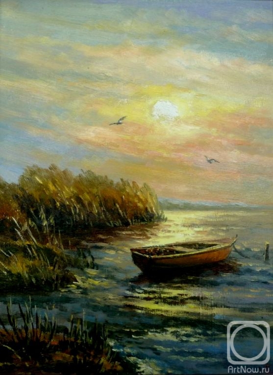 Efimova Tatiana. River landscape with a boat