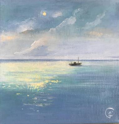 Silent Moonlit Night on the Bay. Gerasimova Natalia