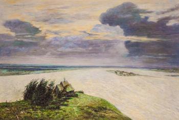 A copy of I. Levitan's painting. Above Eternal Peace