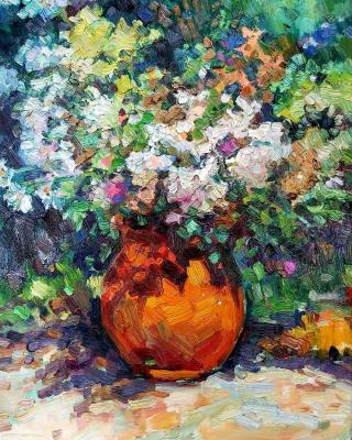 Bouquet in a clay pot. Muhomedeev-Boyarov Aleksandr