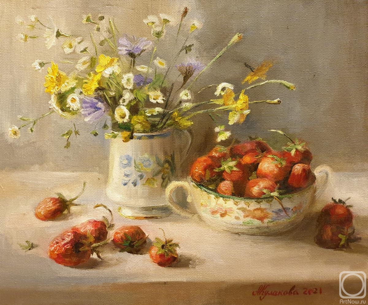 Kulakova Aleksandra. Still life with strawberry