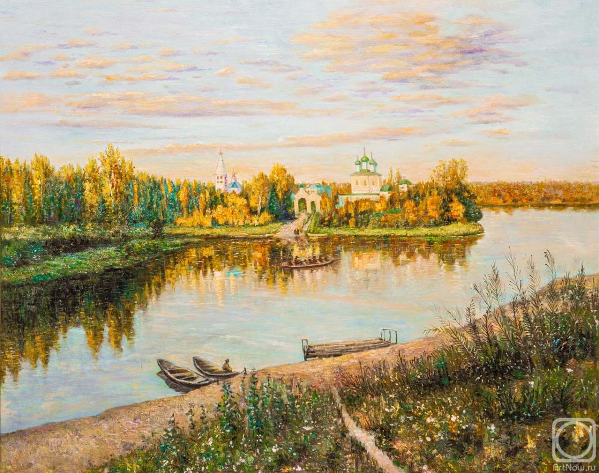 Kamskij Savelij. A copy of the painting by I. Levitan. Evening Bells