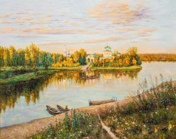 A copy of the painting by I. Levitan. Evening Bells. Kamskij Savelij
