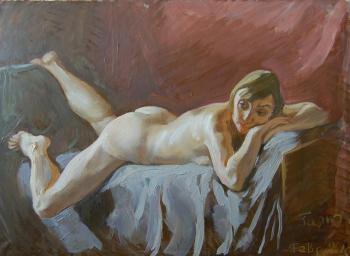 Painting Lying Girl. Dobrovolskaya Gayane