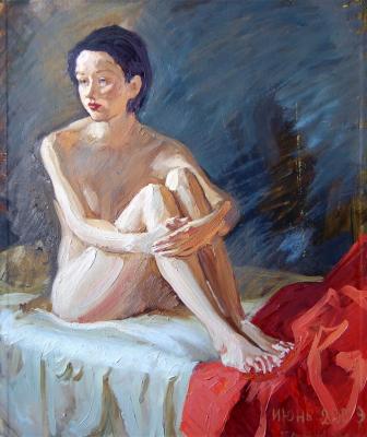 Painting Naked girl sitting. Dobrovolskaya Gayane