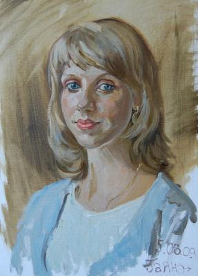 Blue eyes (portrait of Katya), from nature. Dobrovolskaya Gayane