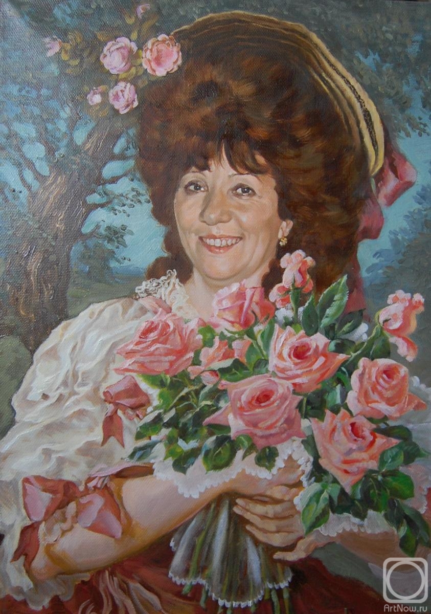 Dobrovolskaya Gayane. Lady in a straw hat, according to the photograph