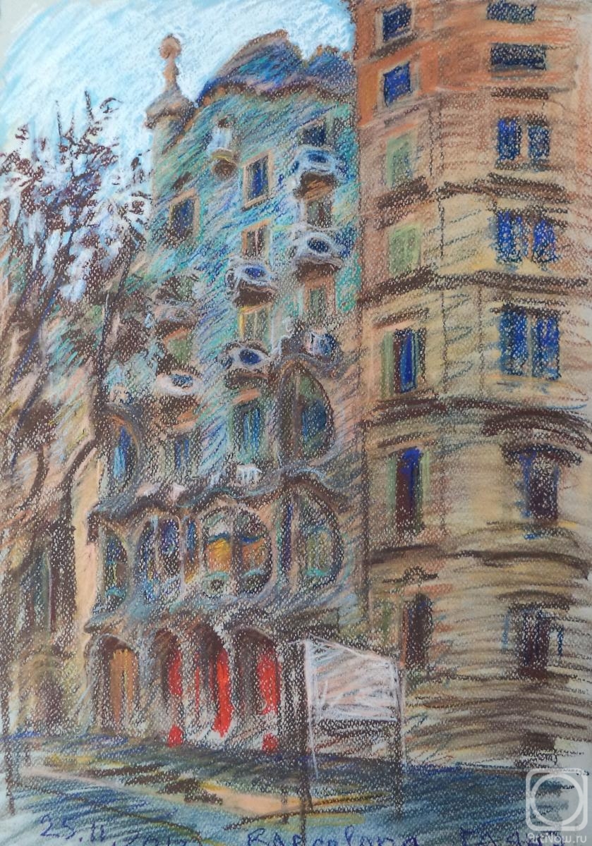 Dobrovolskaya Gayane. Barcelona, The first attempt to portray the Batllo House (Casa Batllo, "Los Huesos")