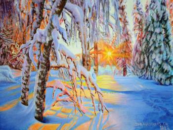 Winter light. Snow of Lapland. Kudryashov Galina