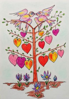 Happy Valentine's Day! Option 2 (Naive Art). Dobrovolskaya Gayane
