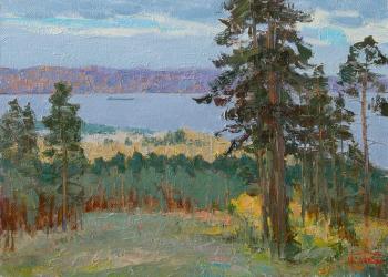 Pines of the autumn Volga