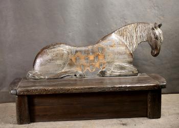 Lying horse with locker (bench) (Horse Sculpture). Potlov Vladimir