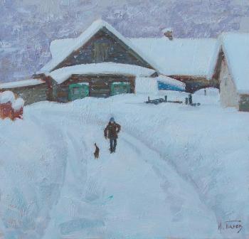 Snow covered street. Panov Igor