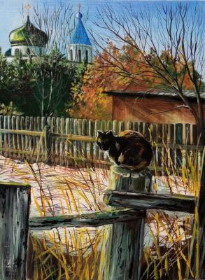 Country cat. landscape rural. Dmitrieva Olga