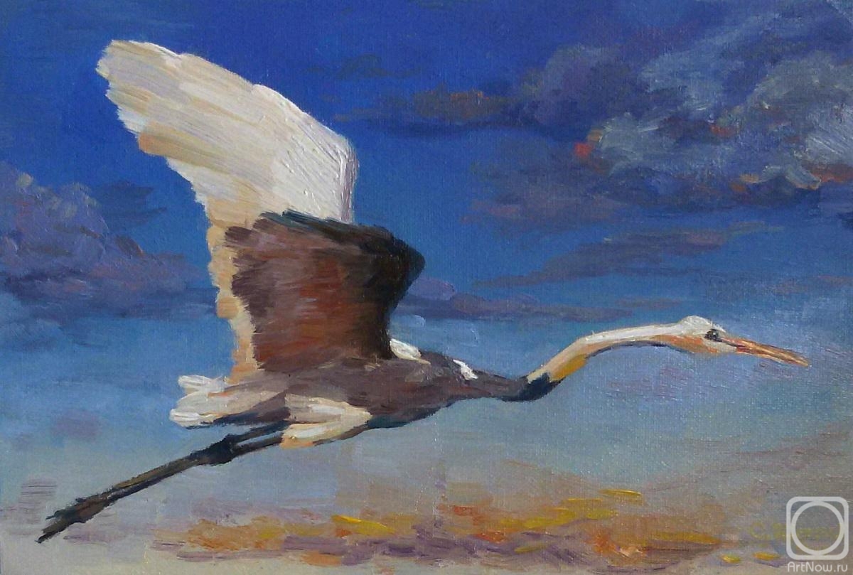 Scherilya Svetlana. Oil painting "Flight of the Heron"