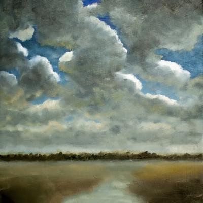 Extensive Landscape with Grey Clouds (Beige And Brown). Dobrotvorskiy Aleksey