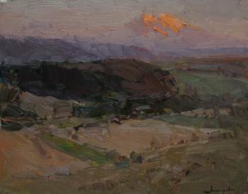 View from Elbrus at sunset. Makarov Vitaly