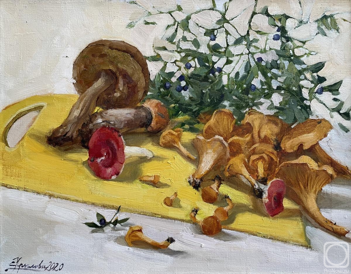 Krylova Ekaterina. Still life with mushrooms
