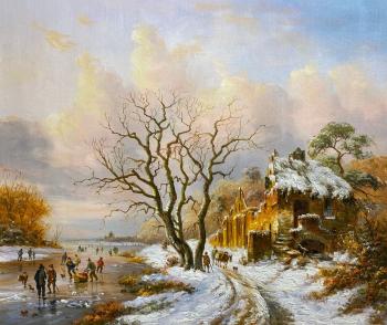A free copy of the painting. Winter Landscape