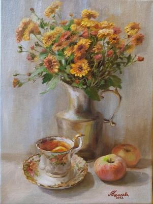 Stillife with chrysanthemumes. Kulakova Aleksandra