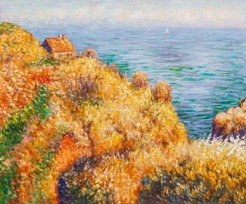 A copy of Claude Monet's painting. A Fisherman's House in Varanzhvil, 1882. Kamskij Savelij