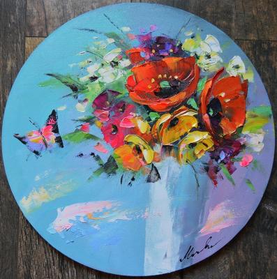Bright music of flowers (Butterfly Summer Oil Painting). Moiseyeva Liana
