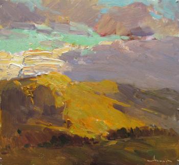 Evening. Hills. October (Artwork From Nature). Makarov Vitaly