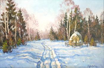 Road. In the winter forest (Winter Road In The Forest). Fedorenkov Yury