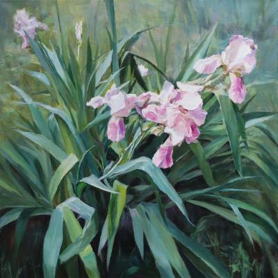 Irises (Painting Of Irises Outdoor). Dragin Igor